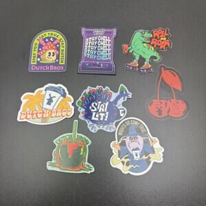 Dutch Bros Coffee Sticker Lot 8 Pack Collectible Merchandise Memorabilia
